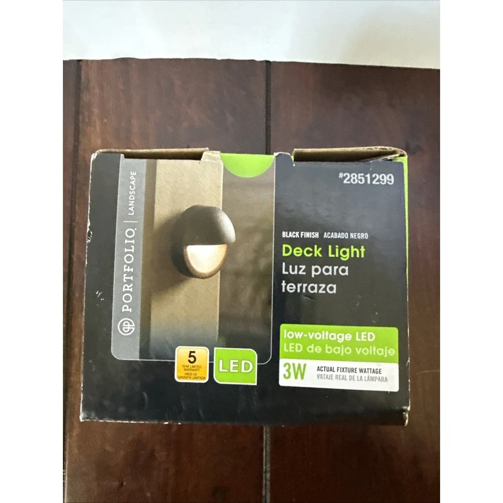 2 Portfolio Deck Light Stair Light Low Voltage LED Black Finish 3Watt‎